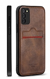 Rich Boss Samsung Galaxy S20 FE Kartlıklı Kamera Korumalı Koyu Kahverengi Deri Kılıf