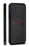 Rich Boss Samsung Galaxy S21 FE 5G Kartlıklı Kamera Korumalı Siyah Deri Kılıf