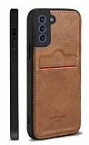 Rich Boss Samsung Galaxy S21 FE 5G Kartlıklı Kamera Korumalı Kahverengi Deri Kılıf