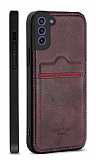 Rich Boss Samsung Galaxy S21 FE 5G Kartlıklı Kamera Korumalı Bordo Deri Kılıf