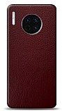 Dafoni Huawei Mate 30 Pro Bordo Deri Görünümlü Telefon Kaplama