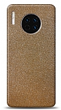 Dafoni Huawei Mate 30 Pro Gold Parlak Simli Telefon Kaplama