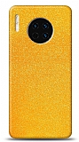 Dafoni Huawei Mate 30 Pro Sarı Parlak Simli Telefon Kaplama