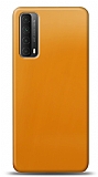 Dafoni Huawei P smart 2021 Metalik Parlak Görünümlü Sarı Telefon Kaplama