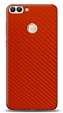 Dafoni Huawei P Smart Kırmızı Karbon Görünümlü Telefon Kaplama