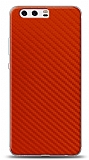 Dafoni Huawei P10 Kırmızı Karbon Görünümlü Telefon Kaplama