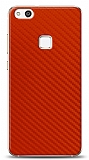 Dafoni Huawei P10 Lite Kırmızı Karbon Görünümlü Telefon Kaplama