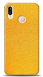 Dafoni Huawei P20 Lite Sarı Parlak Simli Telefon Kaplama