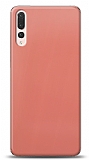 Dafoni Huawei P20 Pro Metalik Parlak Görünümlü Pembe Telefon Kaplama