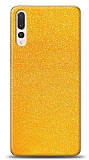 Dafoni Huawei P20 Pro Sarı Parlak Simli Telefon Kaplama