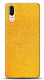 Dafoni Huawei P20 Sarı Parlak Simli Telefon Kaplama