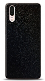 Dafoni Huawei P20 Siyah Parlak Simli Telefon Kaplama