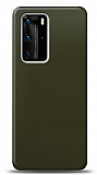 Dafoni Huawei P40 Metalik Parlak Grnml Koyu Yeil Telefon Kaplama