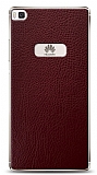 Dafoni Huawei P8 Bordo Deri Görünümlü Telefon Kaplama