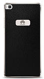 Dafoni Huawei P8 Siyah Deri Görünümlü Telefon Kaplama
