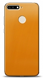 Dafoni Huawei Y6 2018 Metalik Parlak Görünümlü Sarı Telefon Kaplama