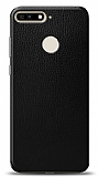 Dafoni Huawei Y6 2018 Siyah Deri Görünümlü Telefon Kaplama