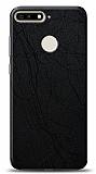 Dafoni Huawei Y6 2018 Siyah Electro Deri Görünümlü Telefon Kaplama