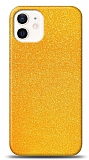 Dafoni iPhone 12 Mini 5.4 inç Sarı Parlak Simli Telefon Kaplama
