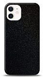 Dafoni iPhone 12 Mini 5.4 inç Siyah Parlak Simli Telefon Kaplama
