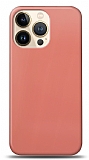 Dafoni iPhone 13 Pro Max Metalik Parlak Görünümlü Pembe Telefon Kaplama