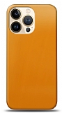 Dafoni iPhone 13 Pro Metalik Parlak Görünümlü Sarı Telefon Kaplama