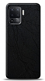 Dafoni Oppo A94 4G Siyah Electro Deri Görünümlü Telefon Kaplama