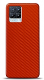 Dafoni Realme 8 Pro Kırmızı Karbon Görünümlü Telefon Kaplama
