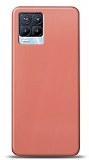 Dafoni Realme 8 Pro Metalik Parlak Görünümlü Pembe Telefon Kaplama