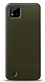 Dafoni Realme C11 2021 Metalik Parlak Grnml Koyu Yeil Telefon Kaplama