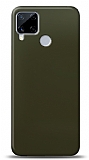 Dafoni Realme C15 Metalik Parlak Grnml Koyu Yeil Telefon Kaplama