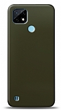 Dafoni Realme C21 Metalik Parlak Görünümlü Koyu Yeşil Telefon Kaplama