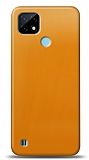 Dafoni Realme C21 Metalik Parlak Görünümlü Sarı Telefon Kaplama