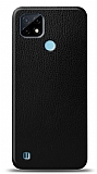 Dafoni Realme C21 Siyah Deri Görünümlü Telefon Kaplama