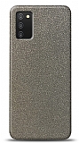 Dafoni Samsung Galaxy A03s Silver Parlak Simli Telefon Kaplama