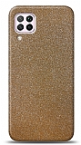 Dafoni Samsung Galaxy A12 Gold Parlak Simli Telefon Kaplama