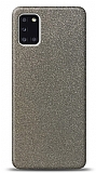 Dafoni Samsung Galaxy A31 Silver Parlak Simli Telefon Kaplama