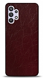 Dafoni Samsung Galaxy A32 4G Bordo Electro Deri Görünümlü Telefon Kaplama