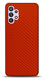 Dafoni Samsung Galaxy A32 4G Kırmızı Karbon Görünümlü Telefon Kaplama