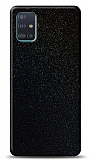 Dafoni Samsung Galaxy A51 Siyah Parlak Simli Telefon Kaplama