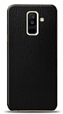 Dafoni Samsung Galaxy A6 Plus 2018 Siyah Deri Görünümlü Telefon Kaplama