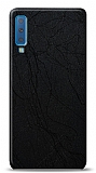 Dafoni Samsung Galaxy A7 2018 Siyah Electro Deri Görünümlü Telefon Kaplama