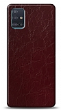 Dafoni Samsung Galaxy A71 Bordo Electro Deri Grnml Telefon Kaplama