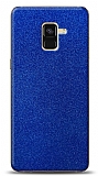 Dafoni Samsung Galaxy A8 2018 Mavi Parlak Simli Telefon Kaplama