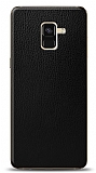 Dafoni Samsung Galaxy A8 Plus 2018 Siyah Deri Görünümlü Telefon Kaplama