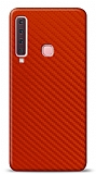 Dafoni Samsung Galaxy A9 2018 Kırmızı Karbon Görünümlü Telefon Kaplama