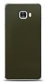Dafoni Samsung Galaxy C7 Metalik Parlak Görünümlü Koyu Yeşil Telefon Kaplama