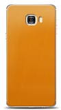 Dafoni Samsung Galaxy C7 Metalik Parlak Görünümlü Sarı Telefon Kaplama
