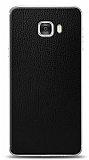 Dafoni Samsung Galaxy C7 Siyah Deri Görünümlü Telefon Kaplama