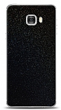 Dafoni Samsung Galaxy C7 Siyah Parlak Simli Telefon Kaplama